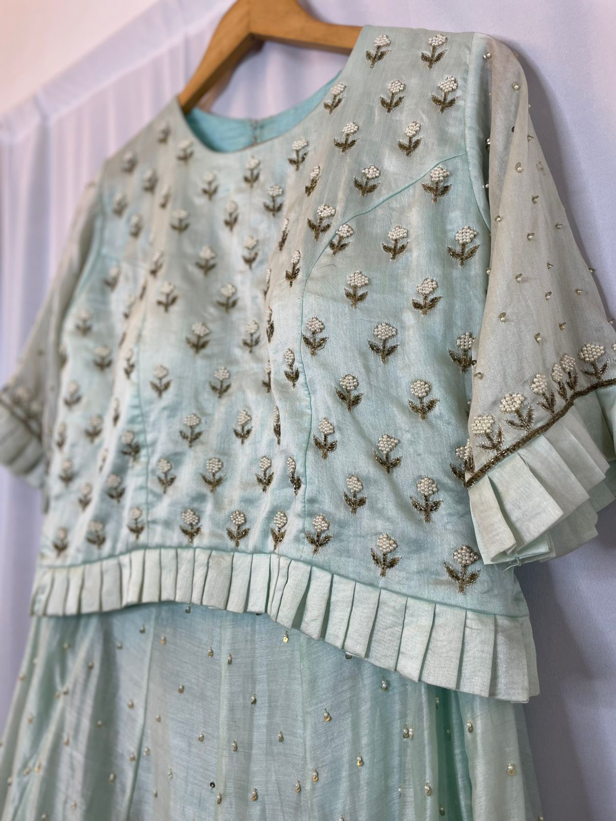 Pista Designer hand work lehenga