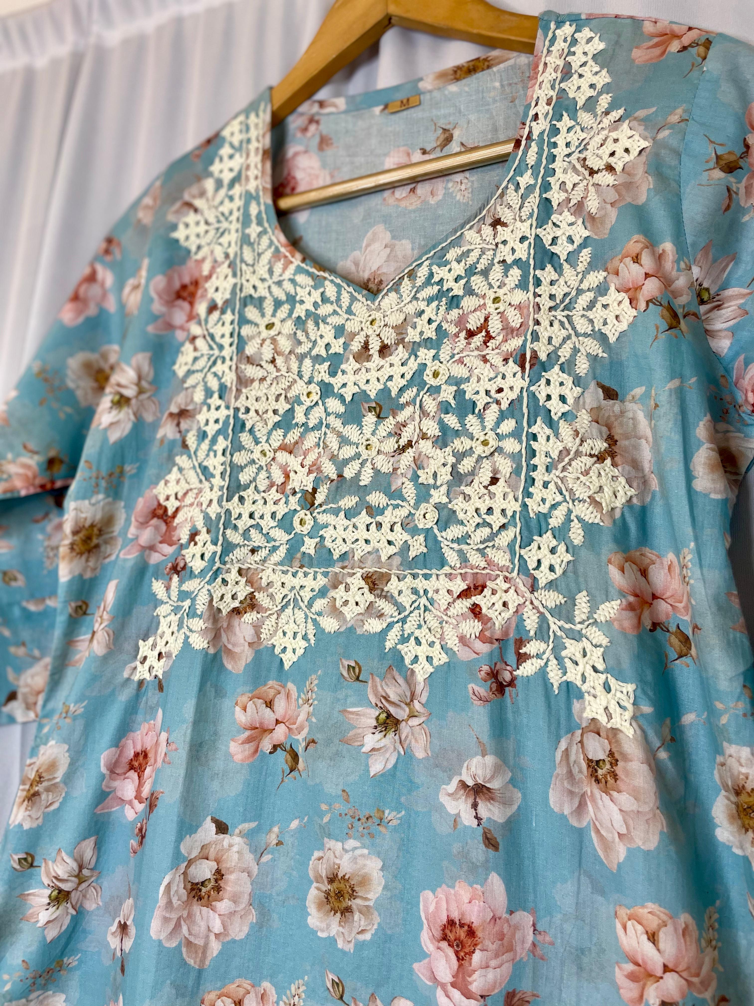 Mul Cotton Designer Handwork Kurti