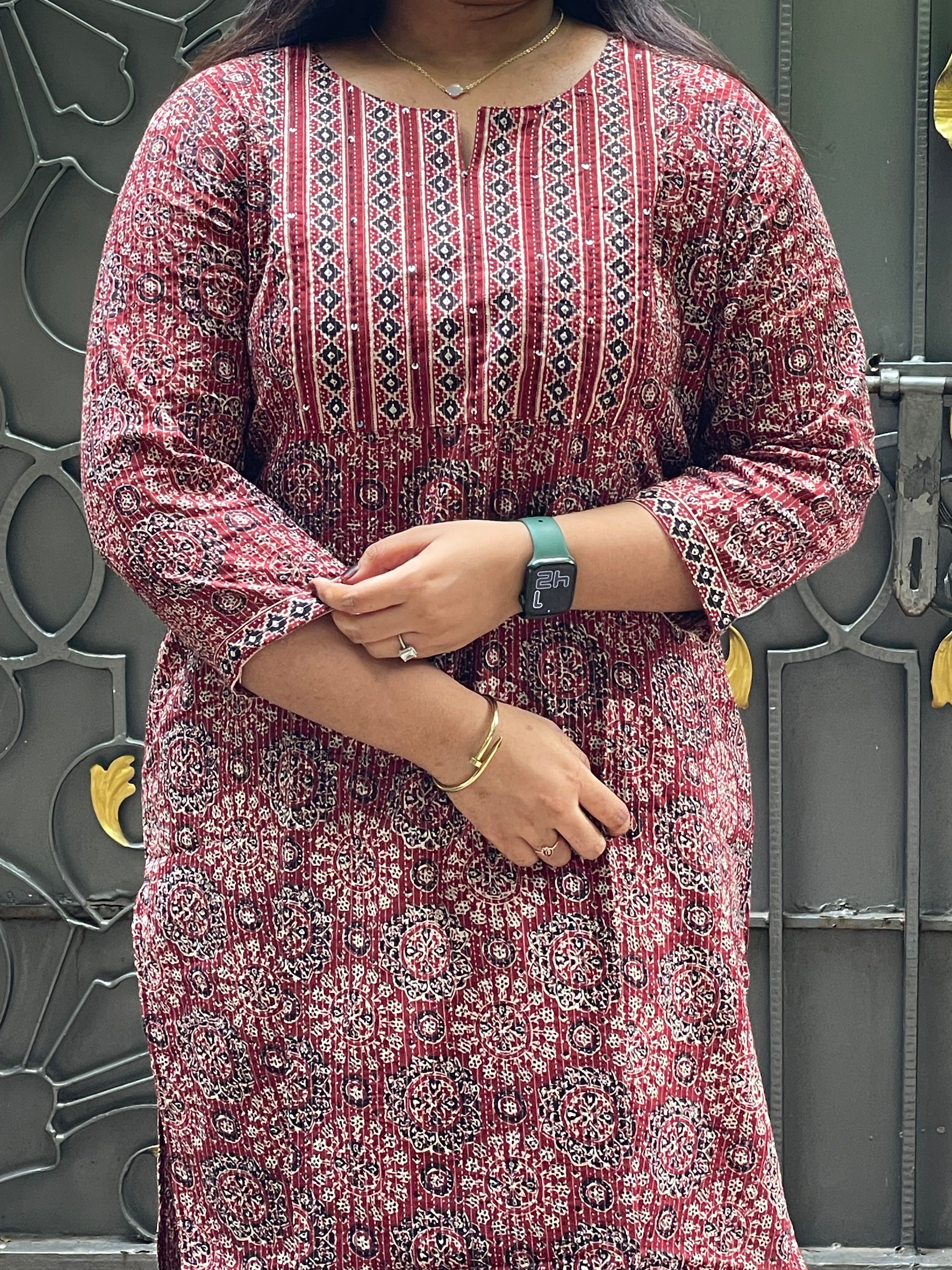 Printed cotton top and bottom set