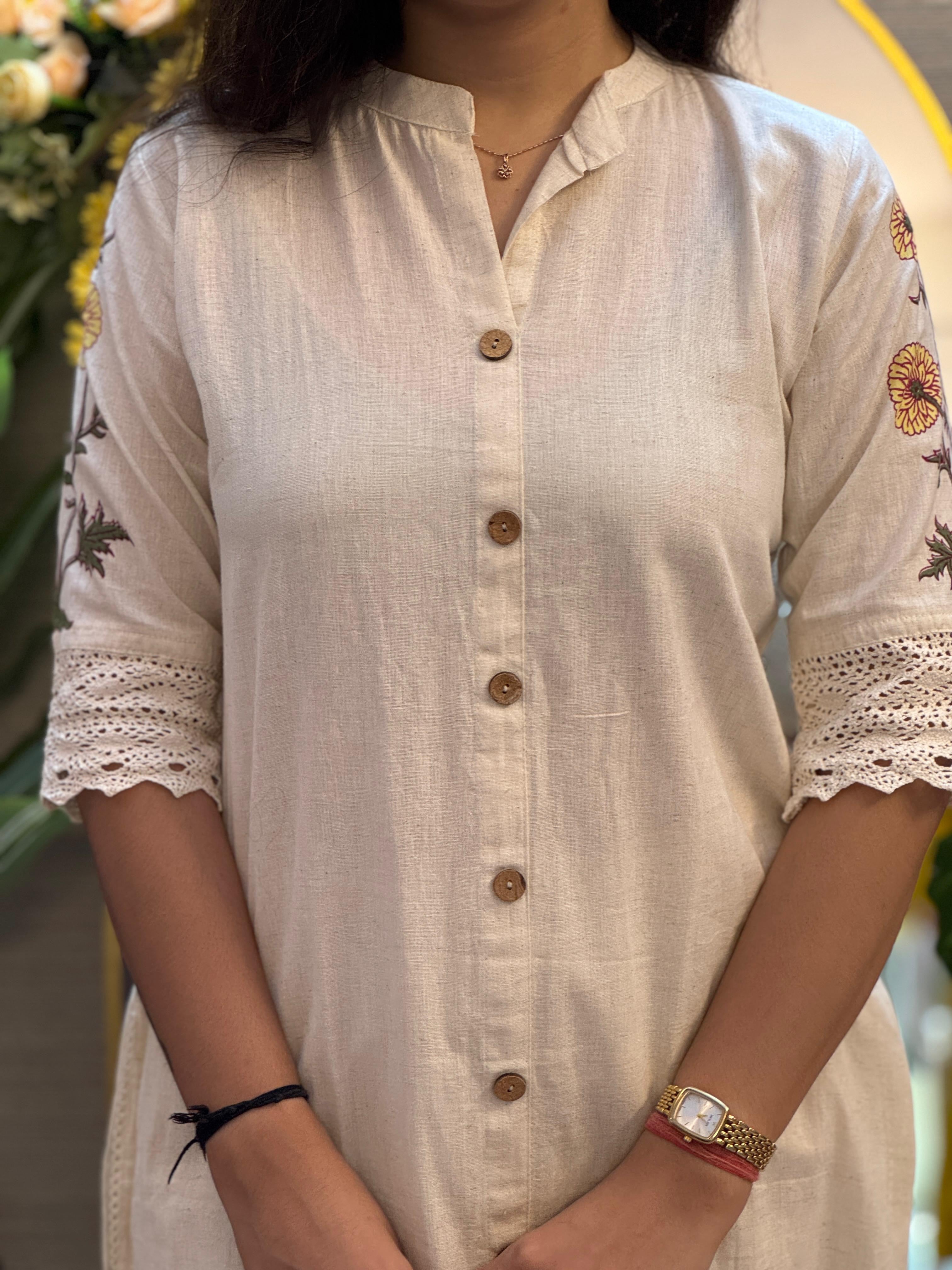Ivory Meadow Printed Co-ord Kurta Set