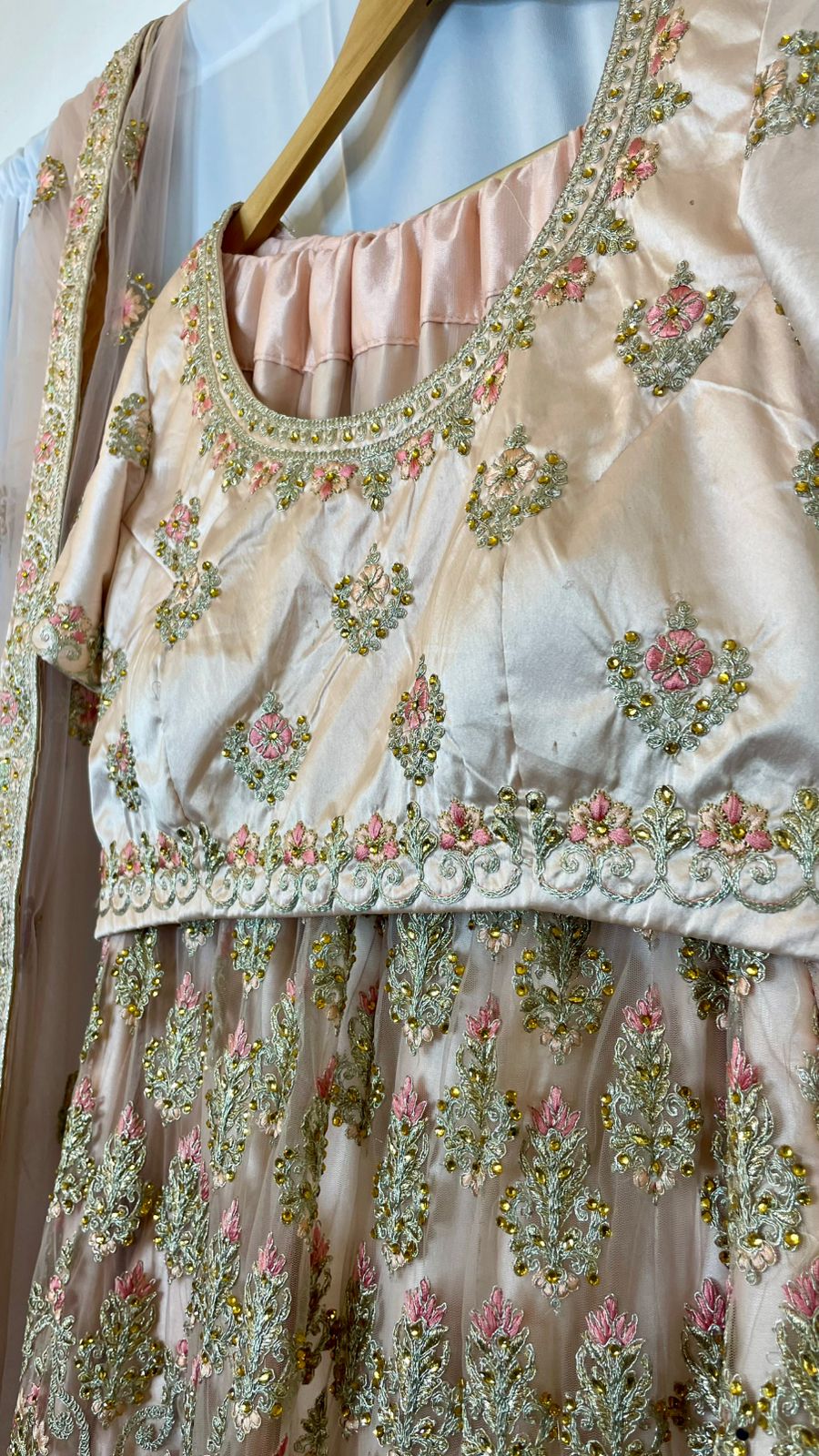 Blush Gold Zari Embroidered Lehenga Set