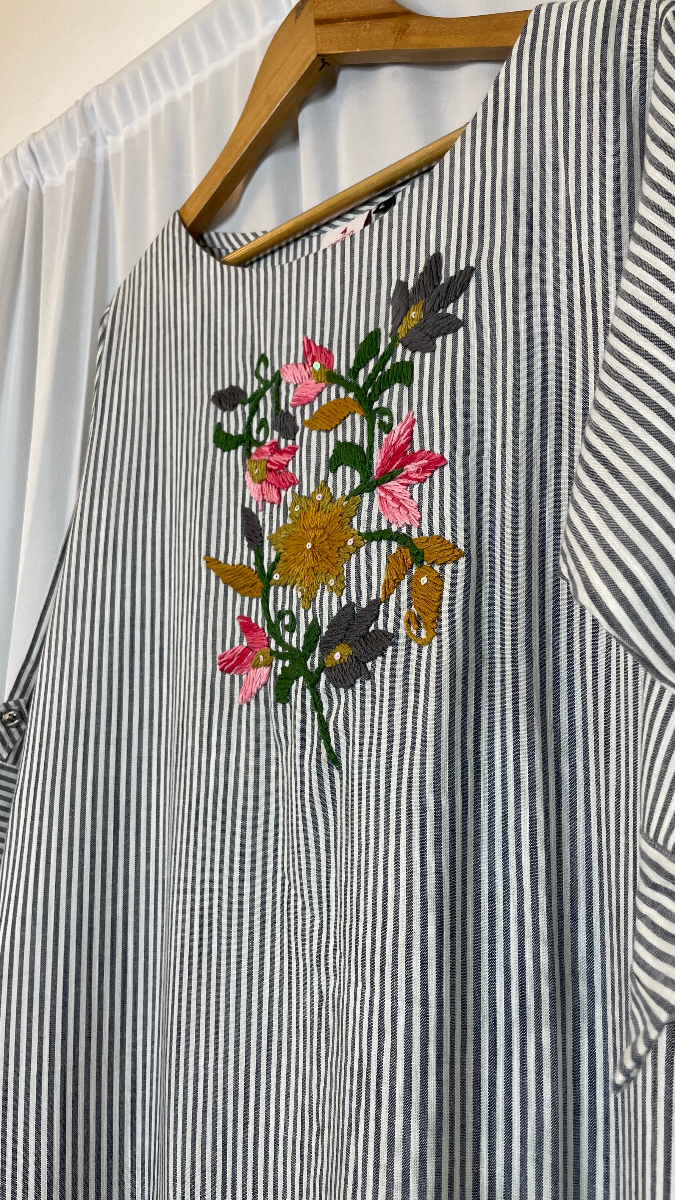 Urban Bloom Striped Kurta