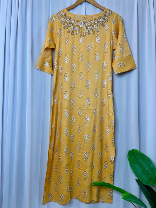 Hand embroidered kurti