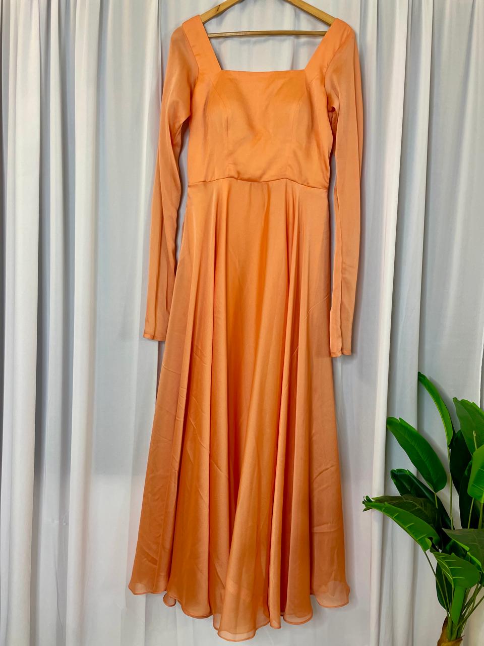 Peach Handwork Designer Gown