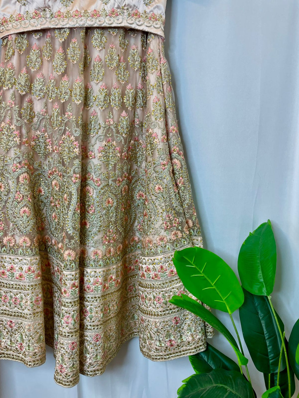 Blush Gold Zari Embroidered Lehenga Set