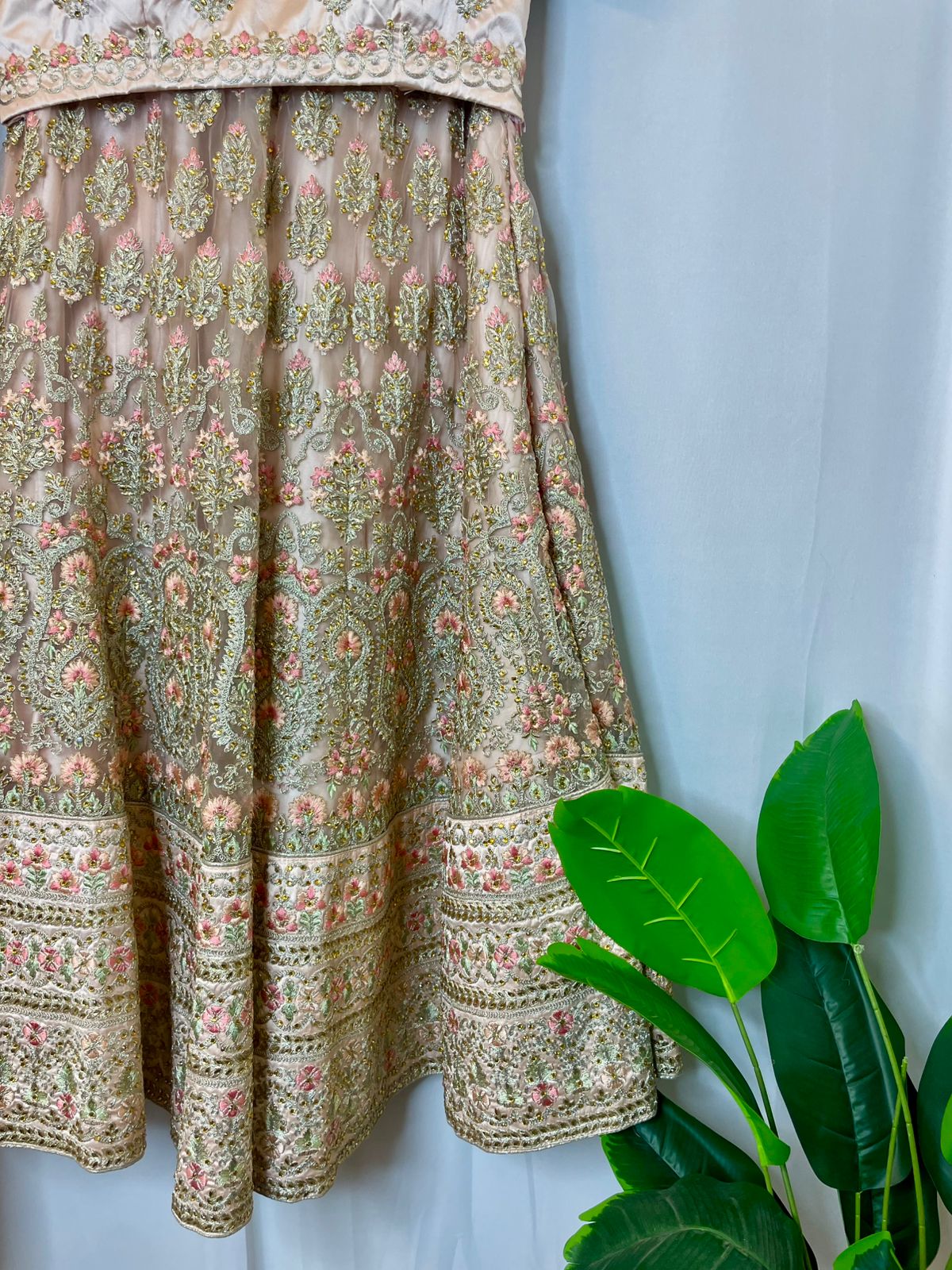 Blush Gold Zari Embroidered Lehenga Set