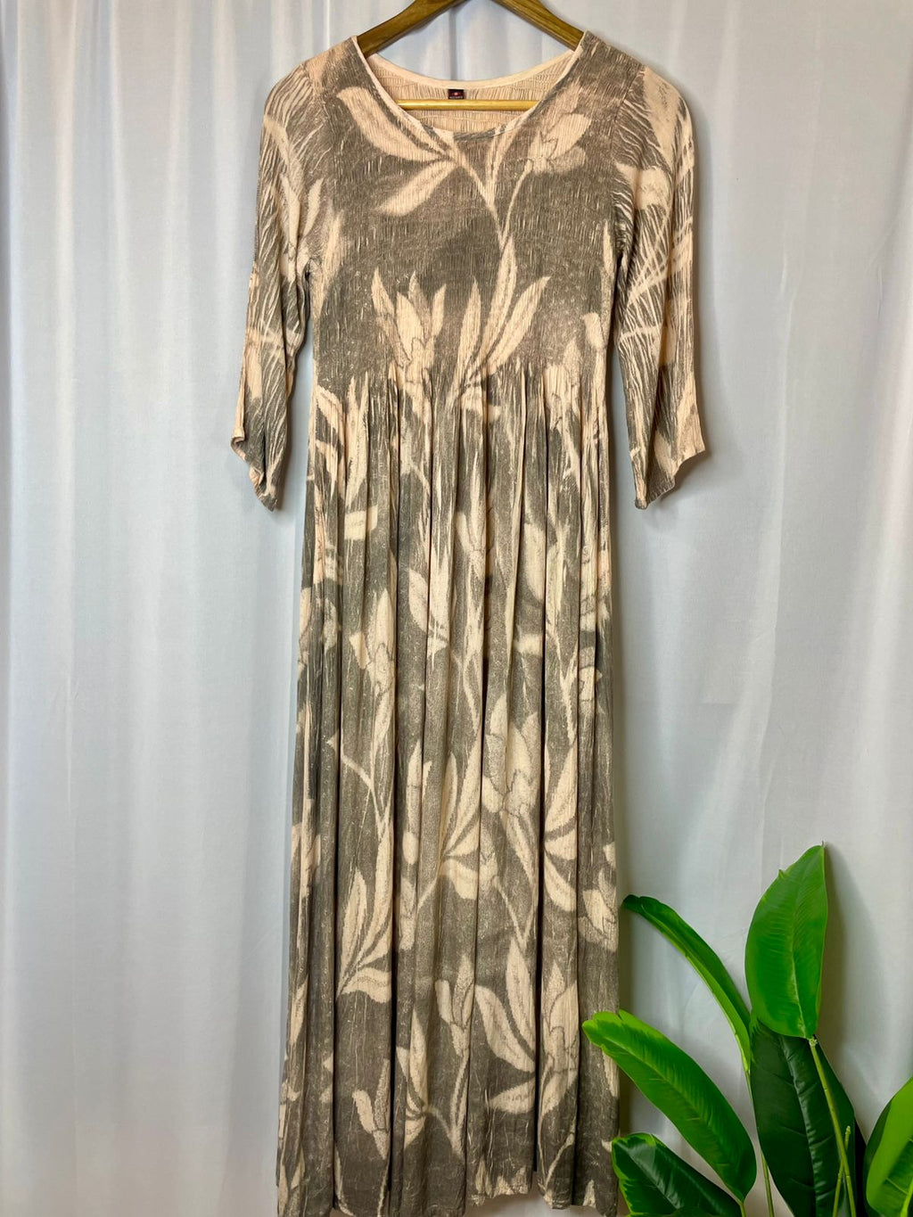 Crushed fabric smock dress