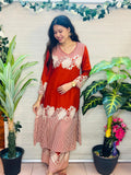 Ahalya Rust Floral Kurta Set