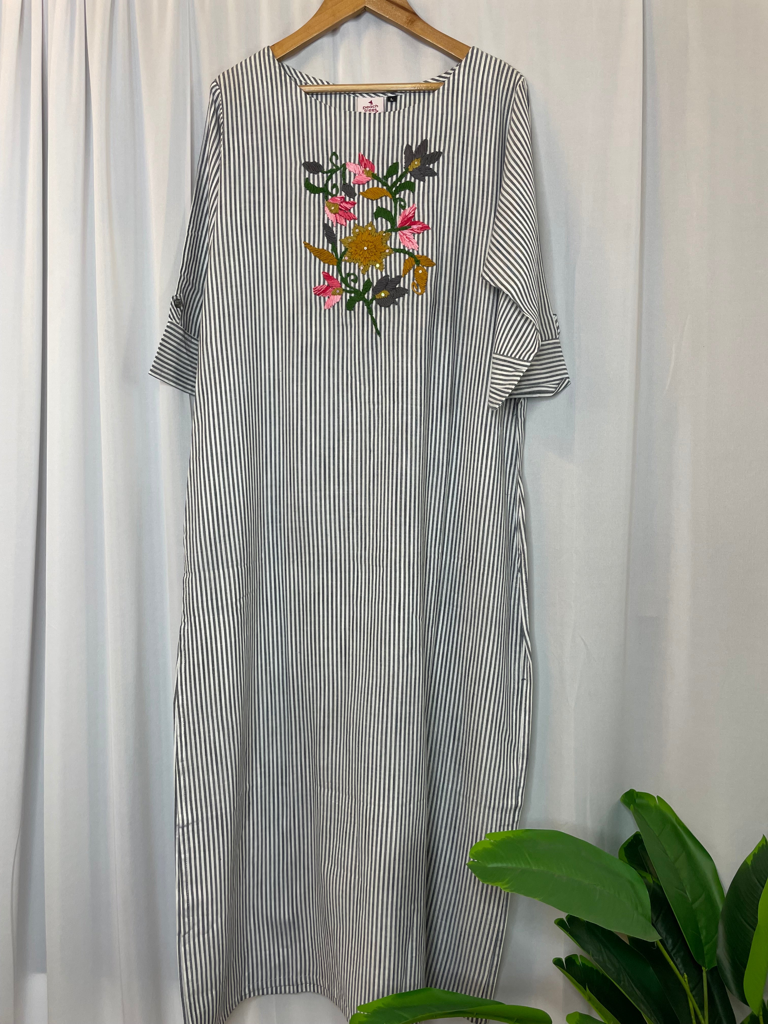 Urban Bloom Striped Kurta