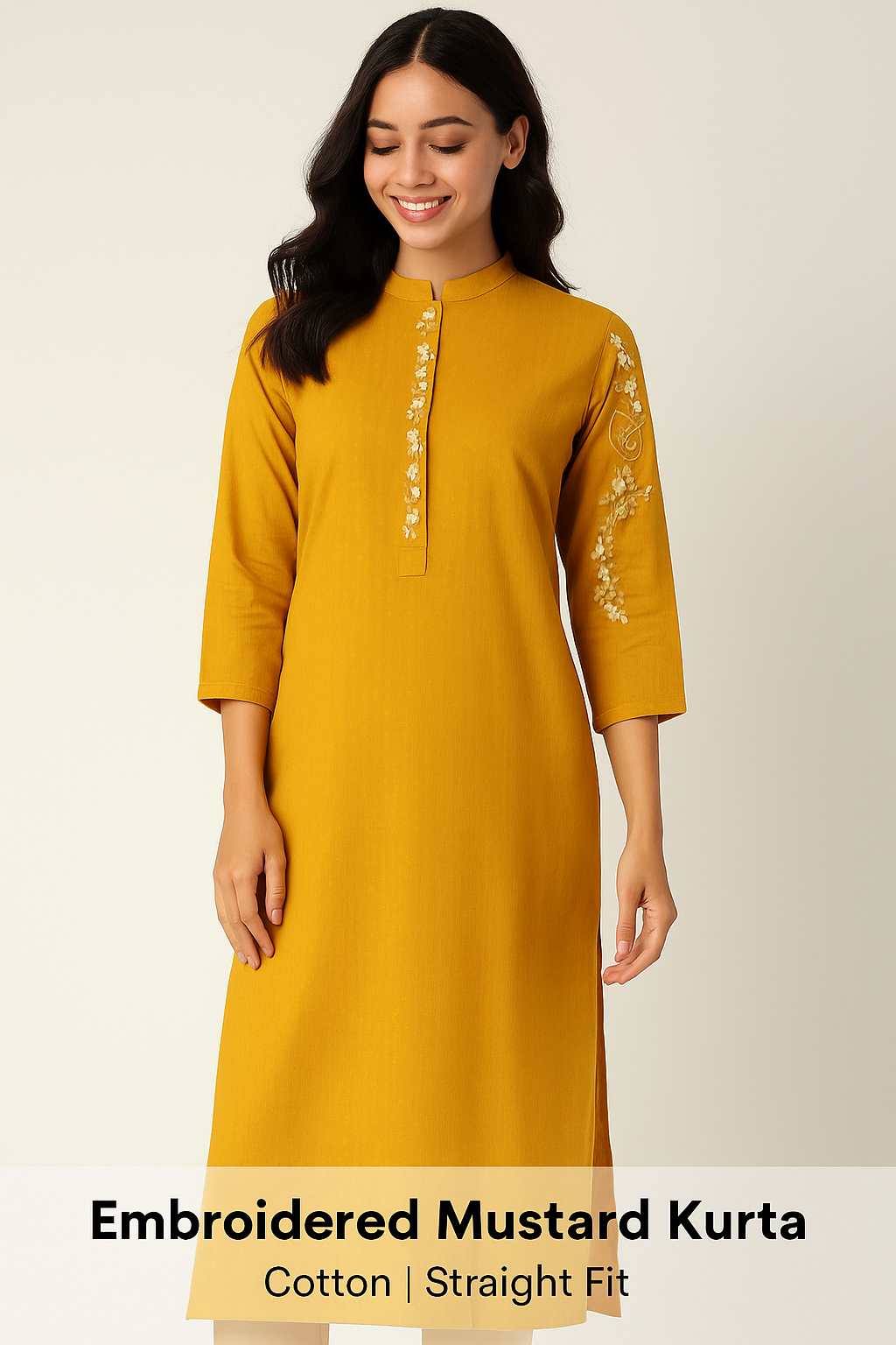 Golden Bloom Mustard Kurta