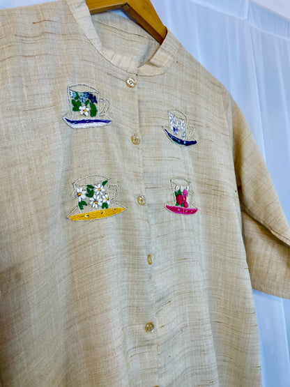 Embroidered linen Kurti
