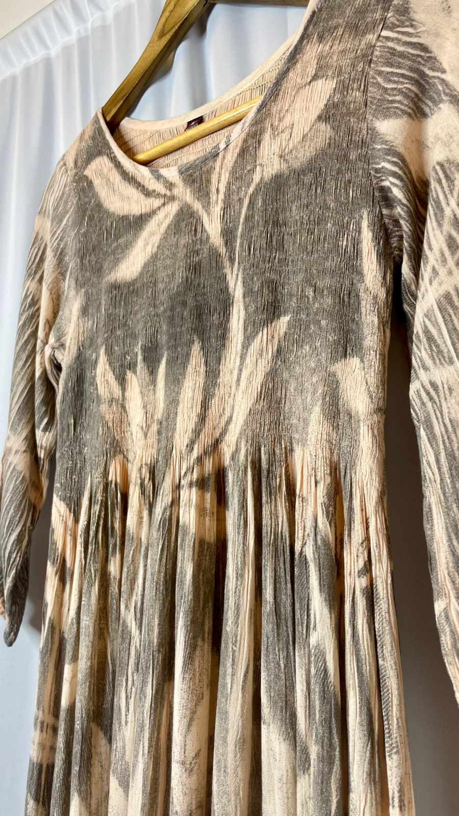 Crushed fabric smock dress