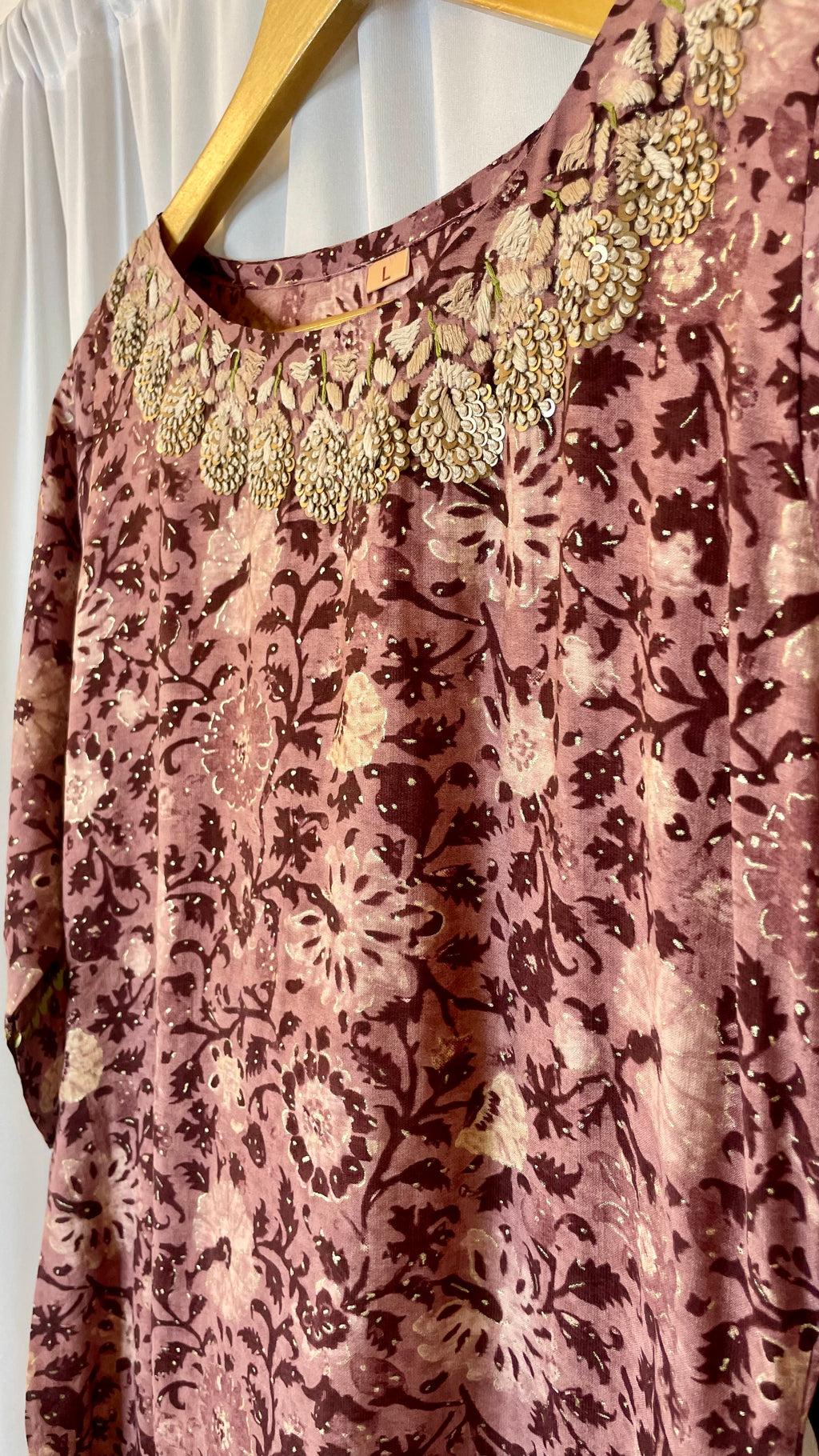 Designer modal silk embroidered kurti.