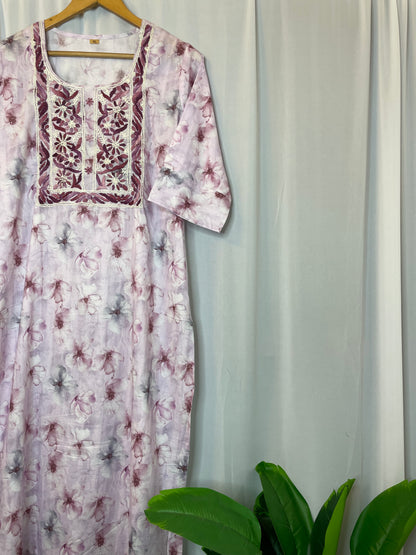 Bloom Tinge Lilac Kurta