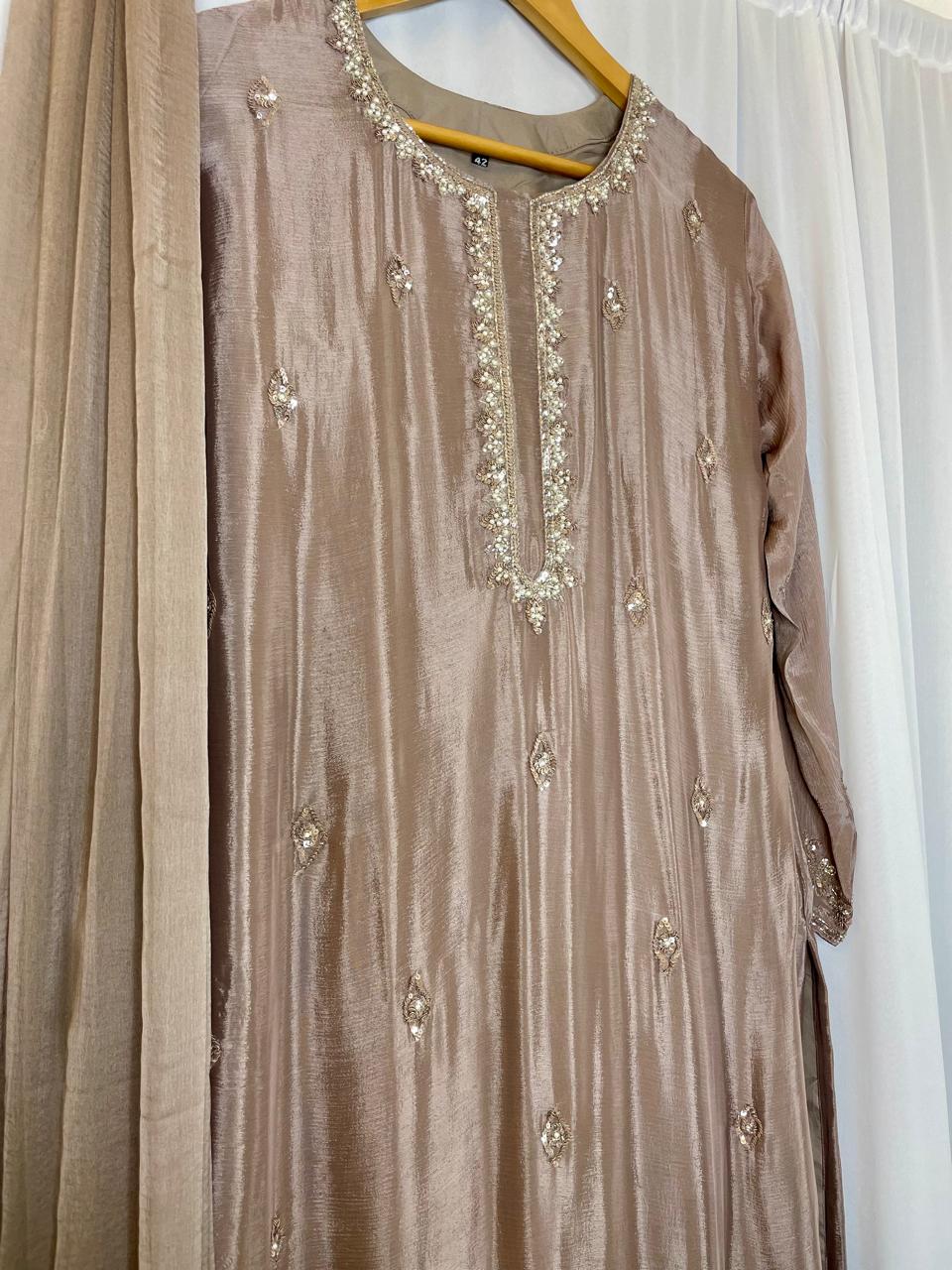 Chinon Silk Handwork Heavy Designer Suit Set