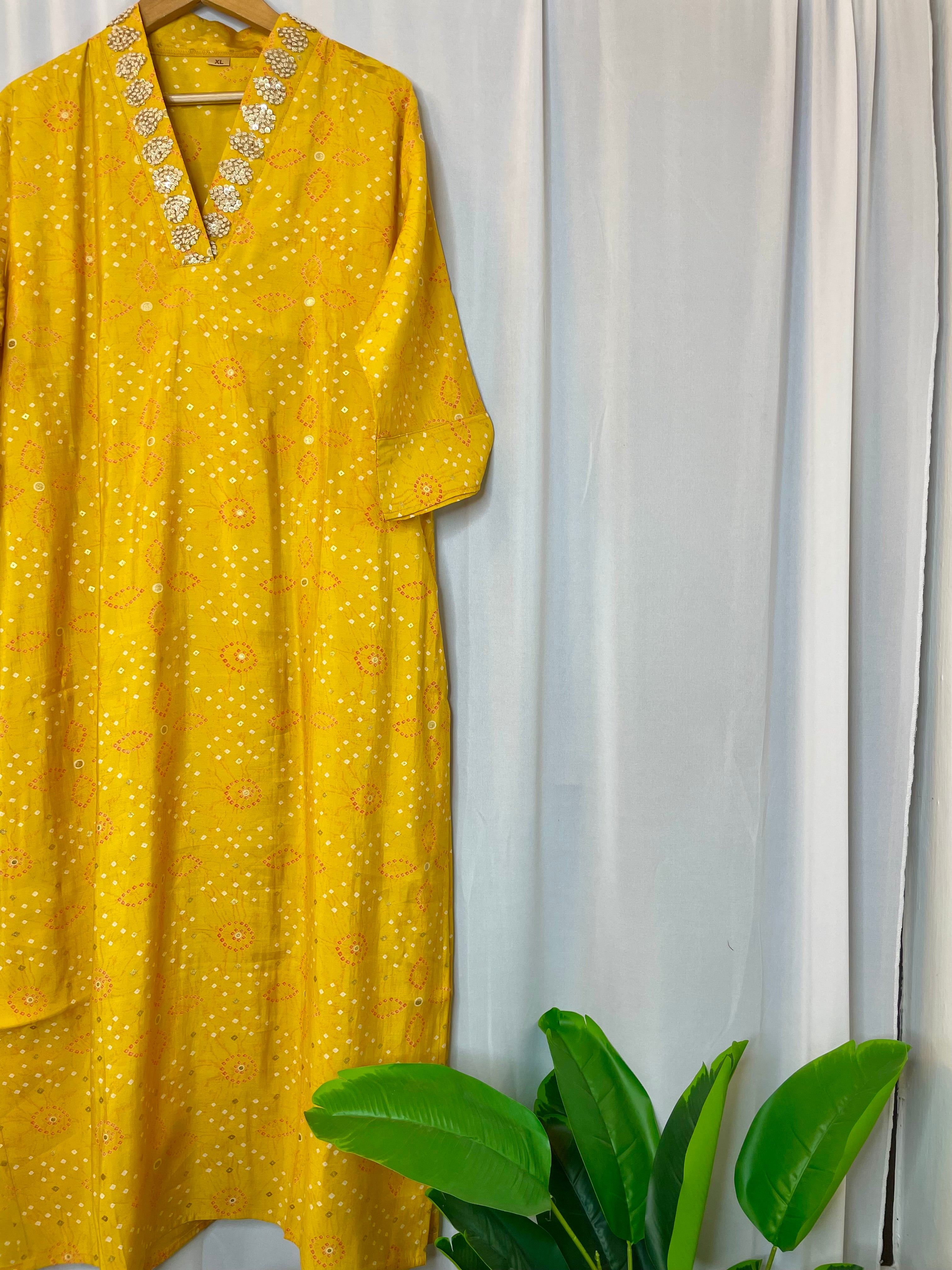 Sunbloom Bandhej Mirror Kurta