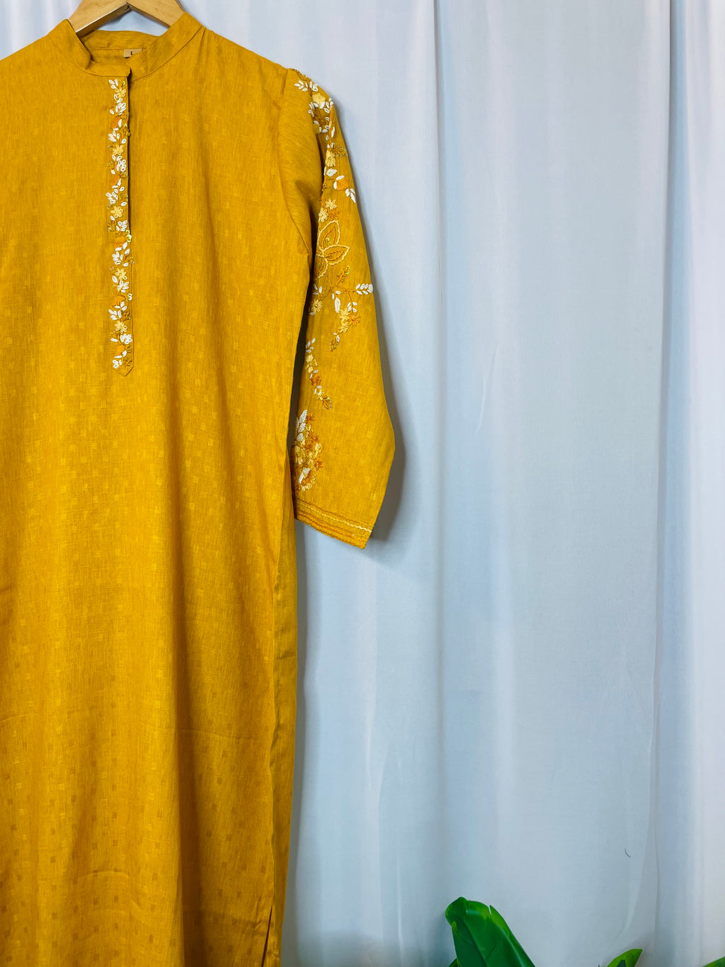Golden Bloom Mustard Kurta