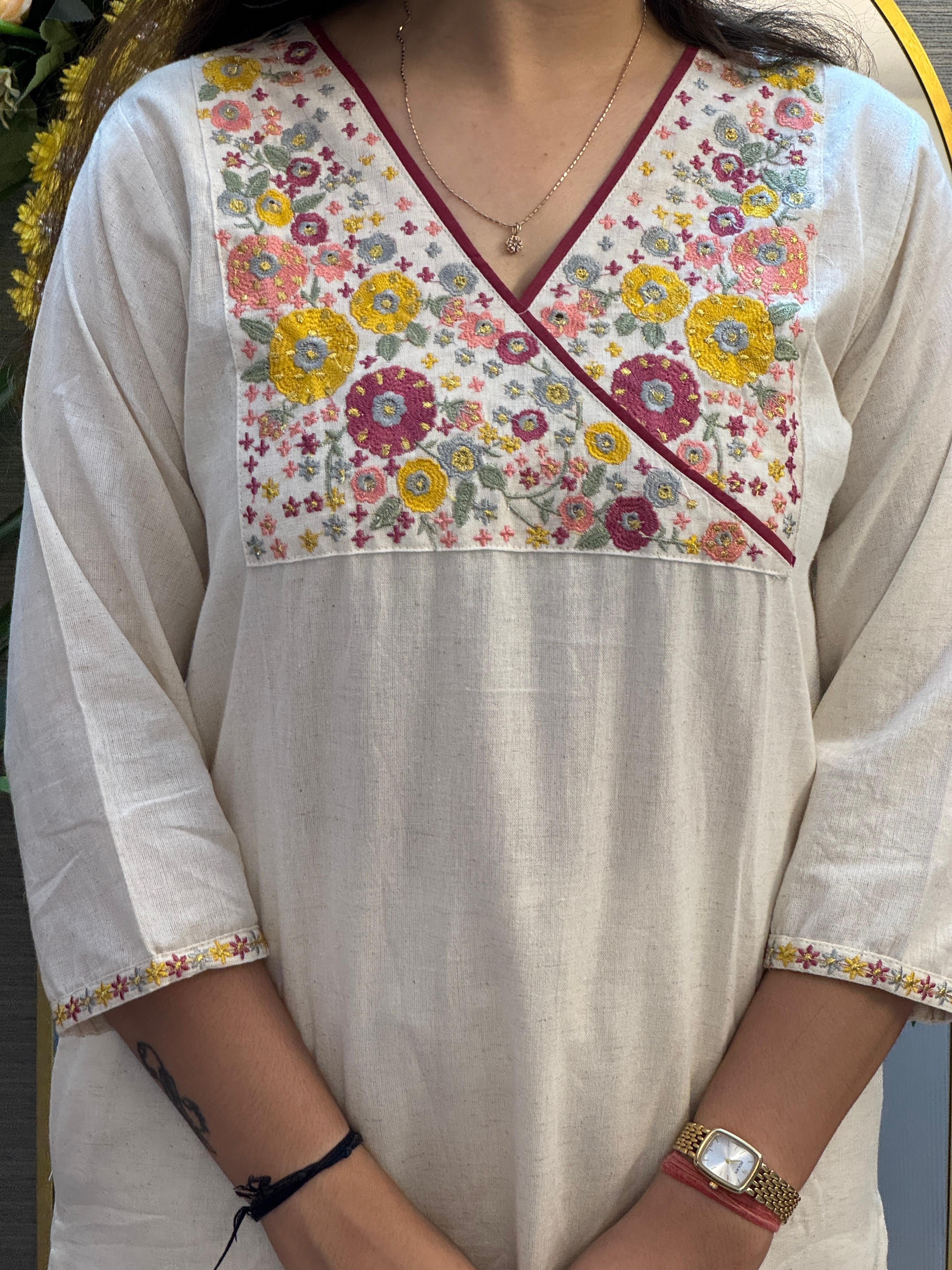 Ivory Garden Embroidered Kurta Set
