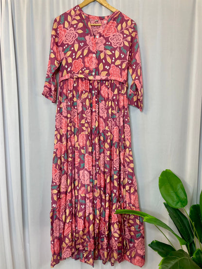 Modal Silk floral gown