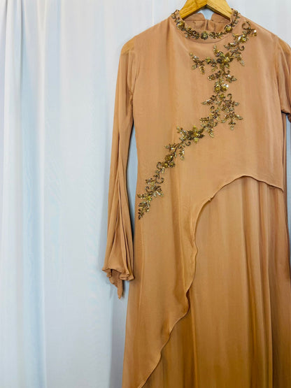Sahara Bloom Asymmetric Gown