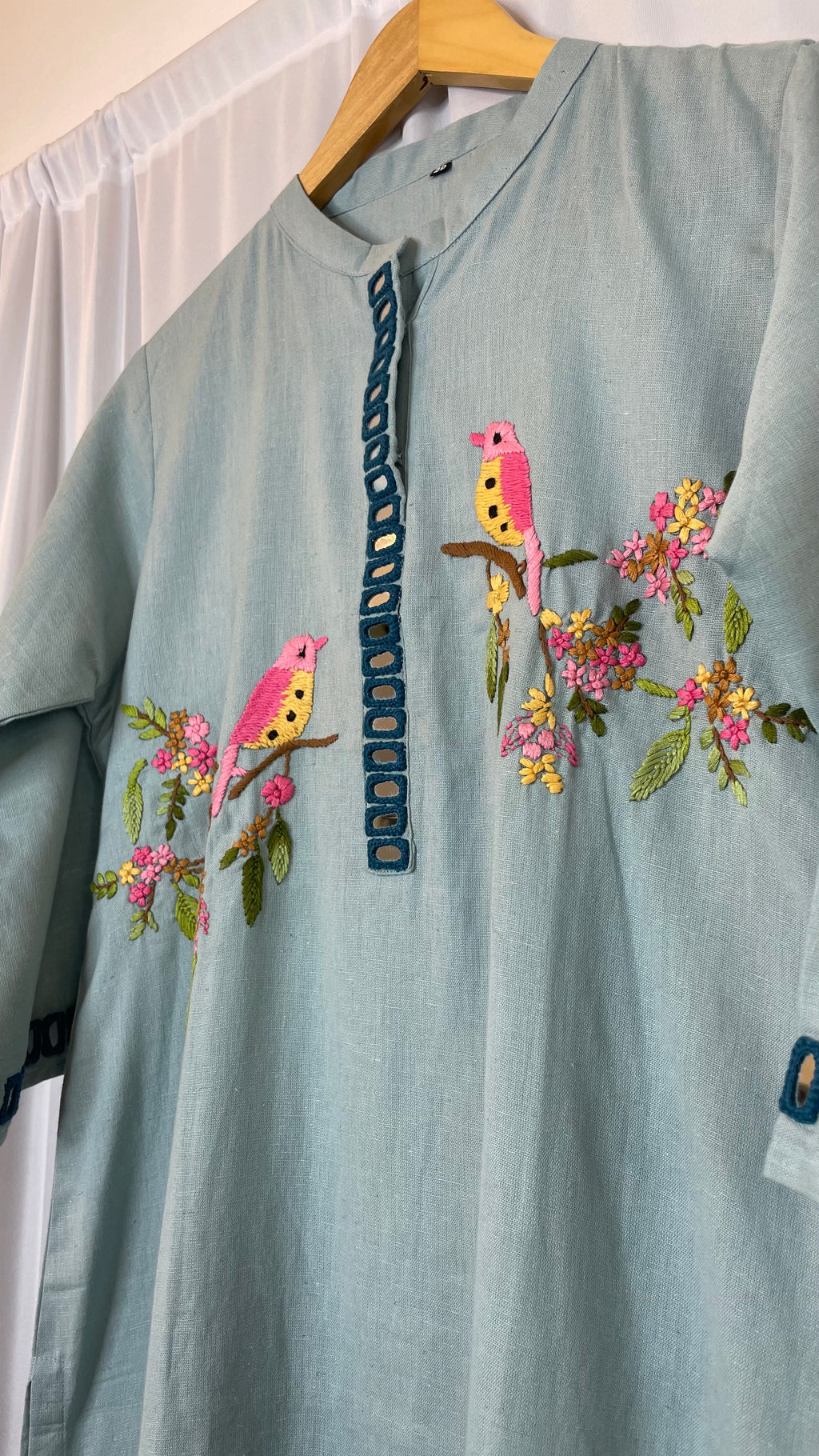 Mint Melody Mirror Embroidered Kurta