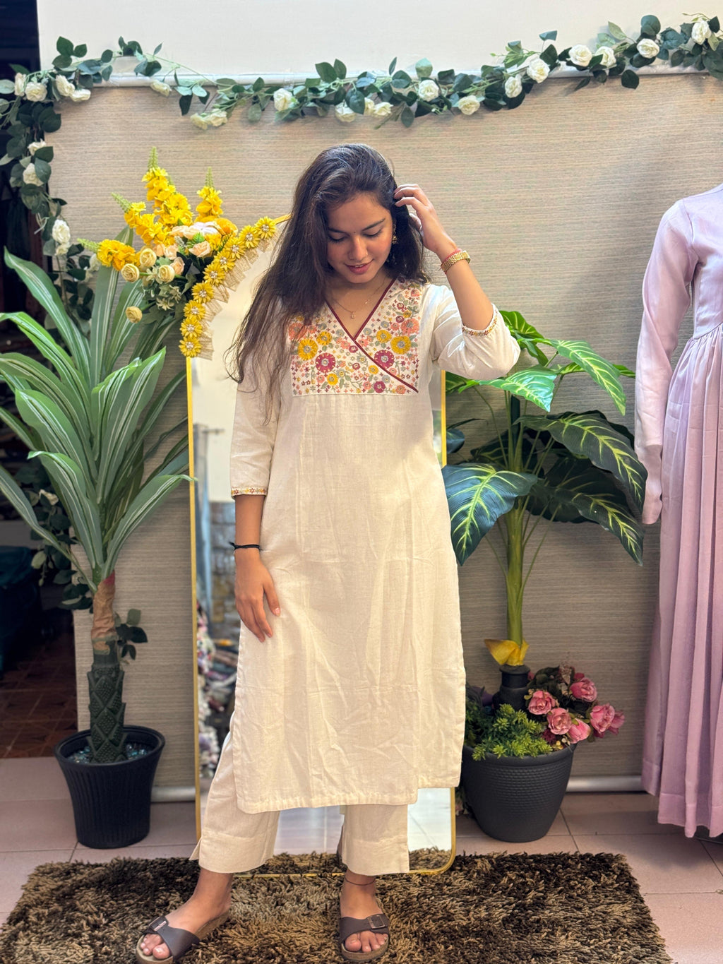 Ivory Garden Embroidered Kurta Set