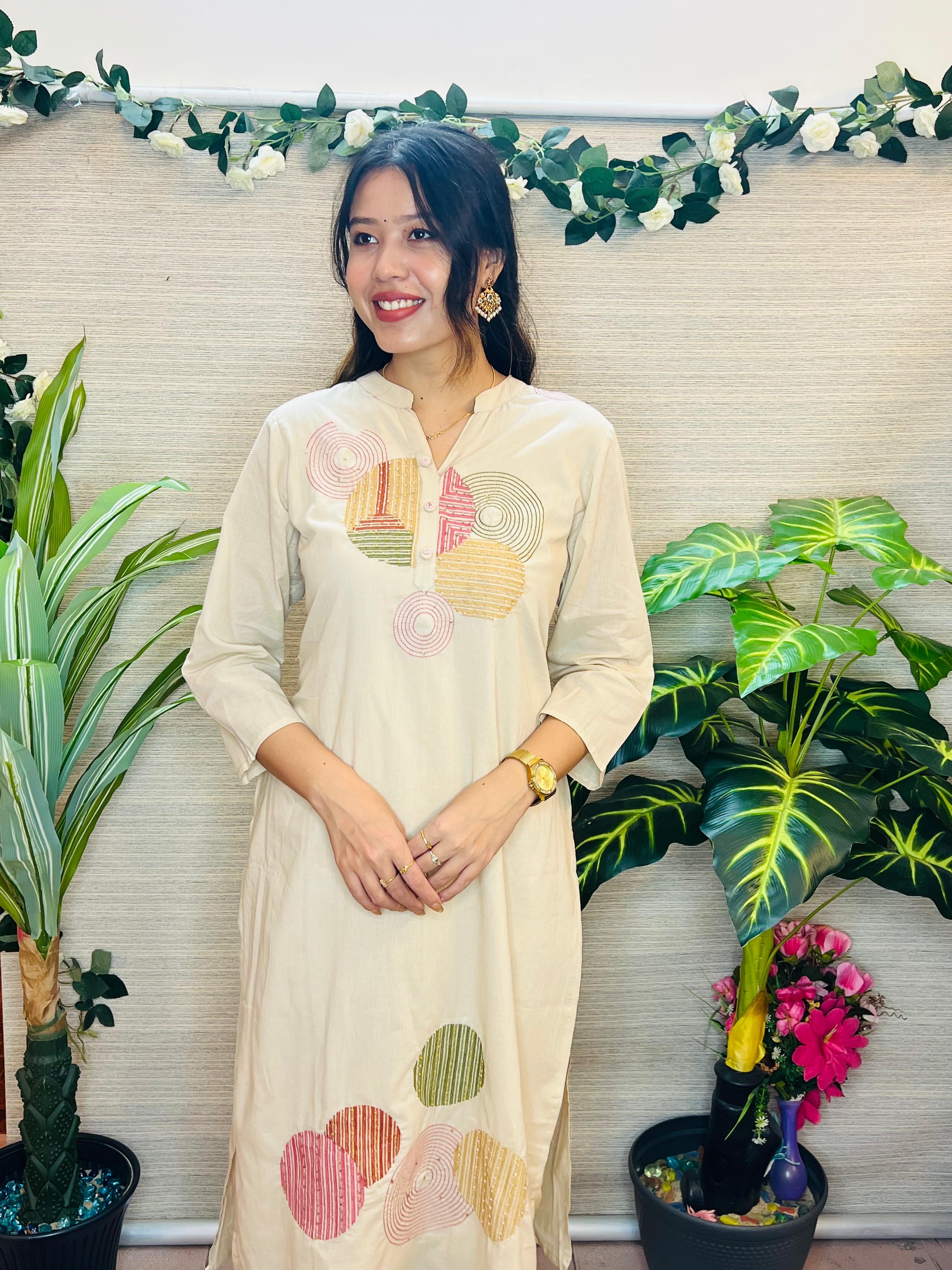 Aaradhya Beige Kurta Set