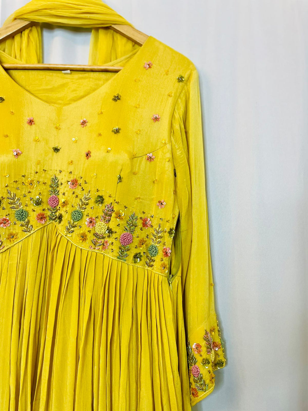 Designer handwork Indo western gown with duppatta