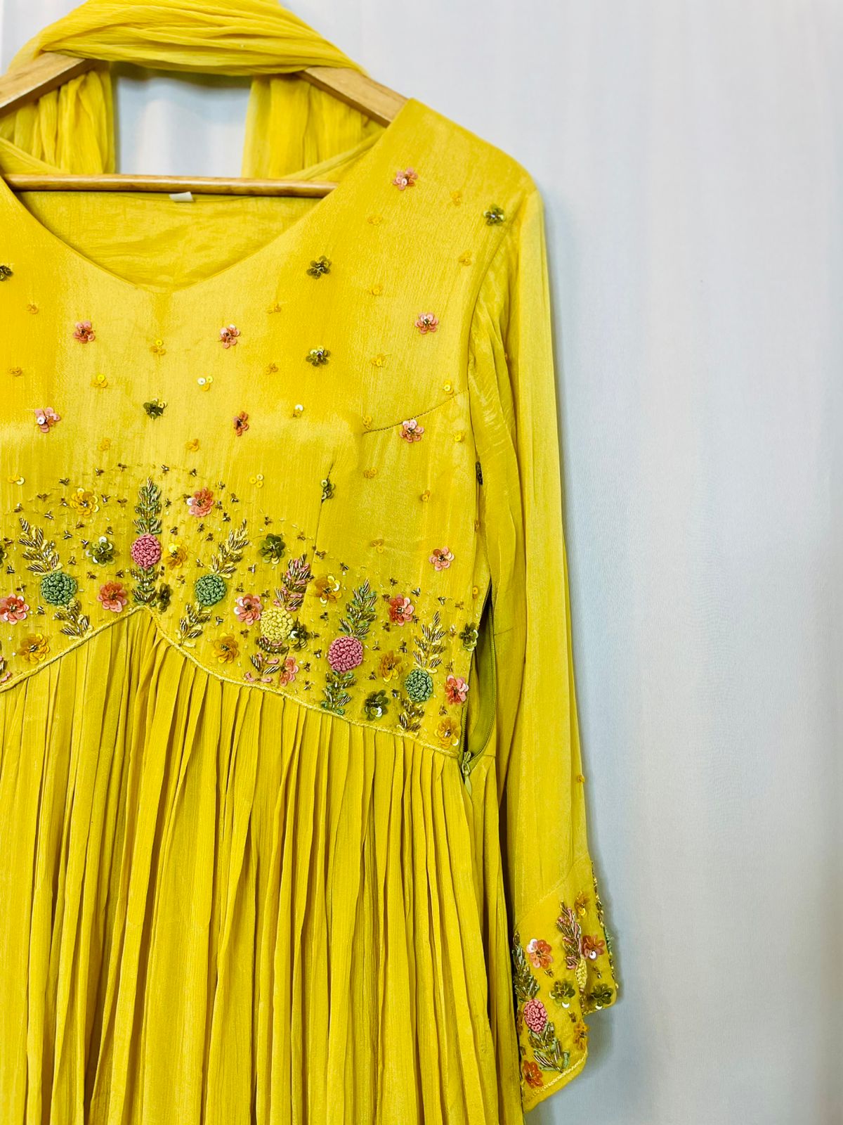 Designer handwork Indo western gown with duppatta