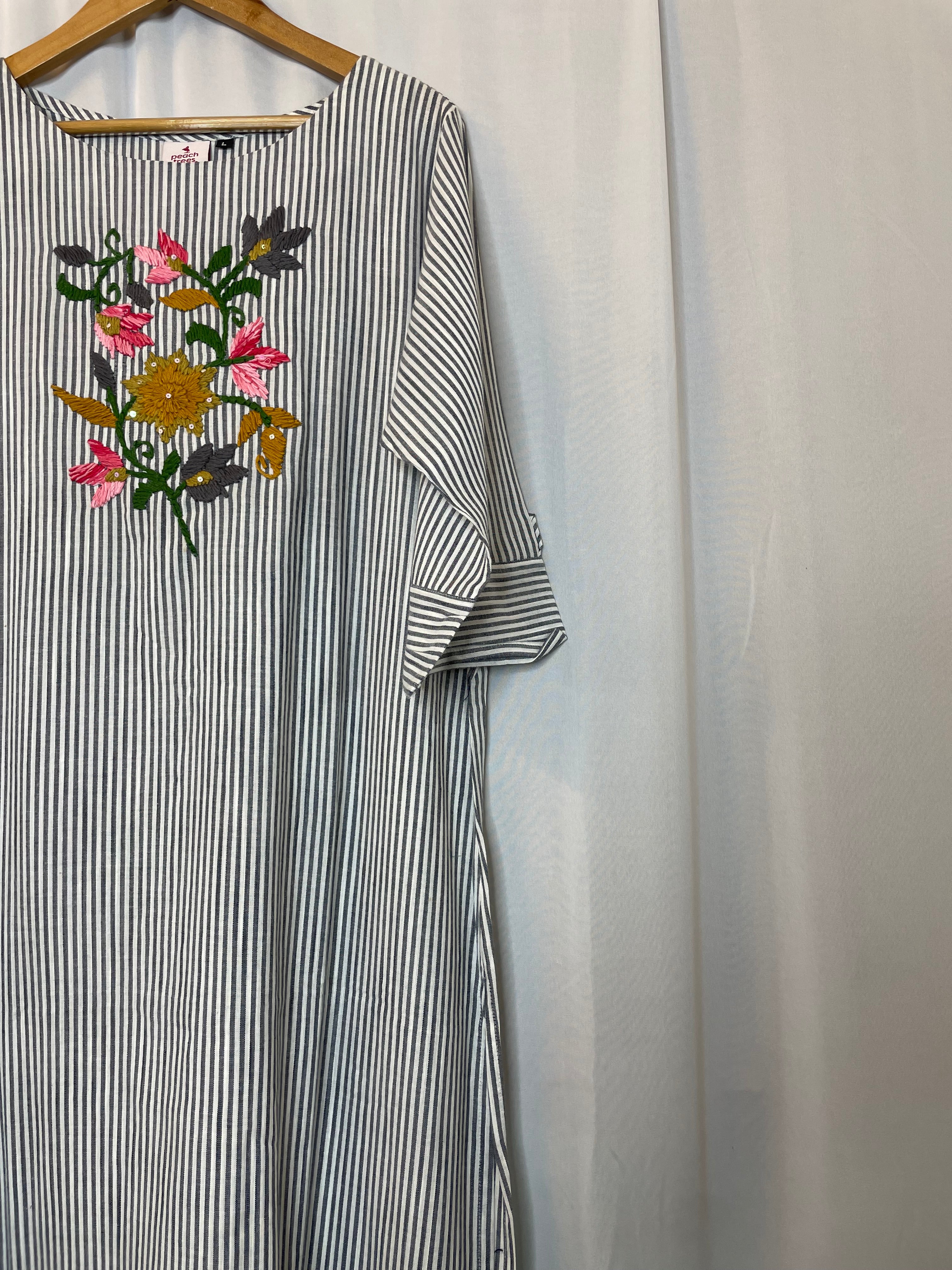 Urban Bloom Striped Kurta