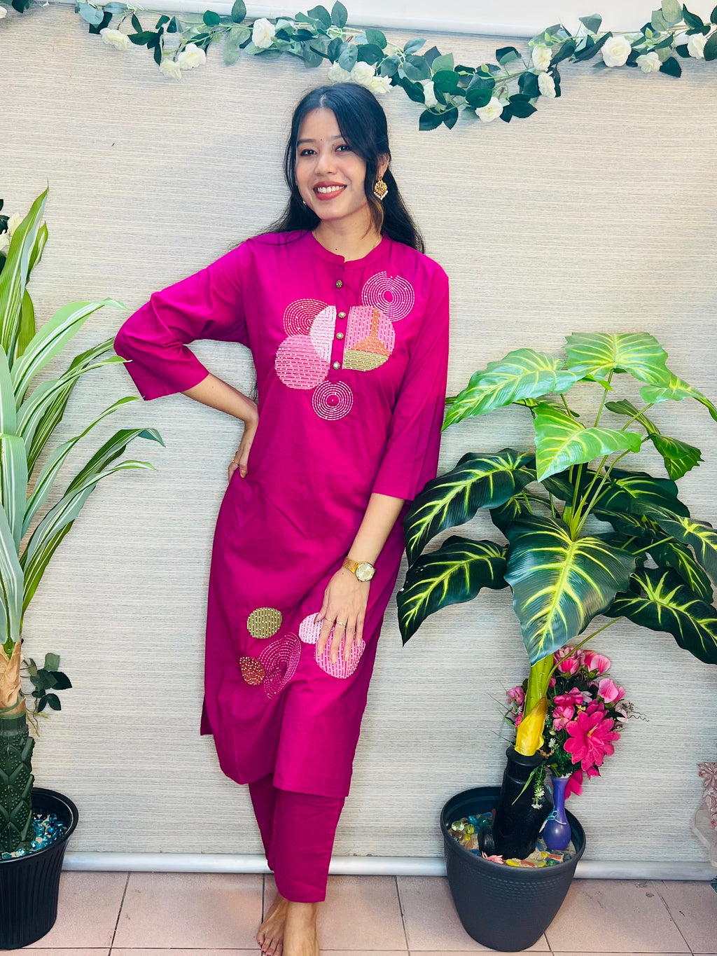 Aaradhya Fuschia Kurta Set