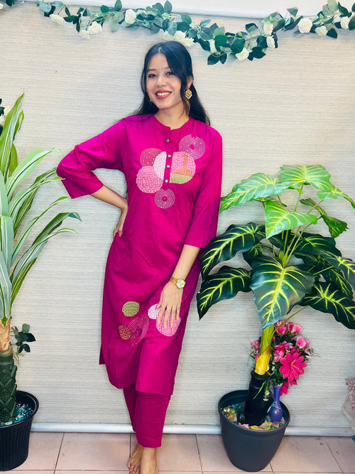 Aaradhya Fuschia Kurta Set