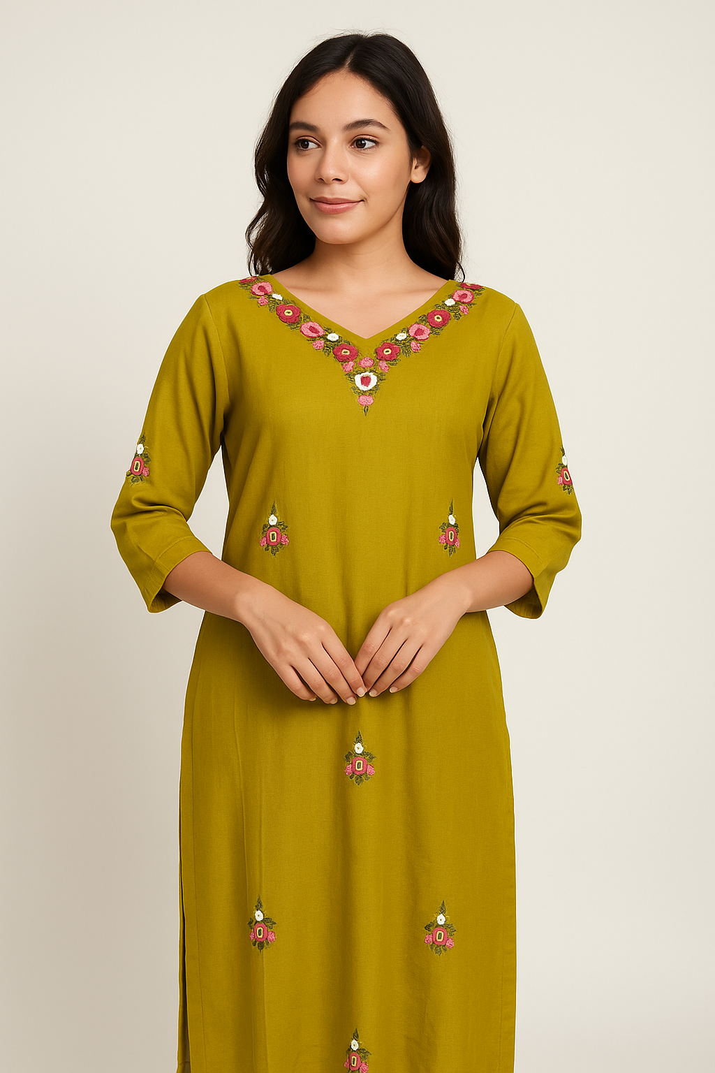 Marigold Charm Embroidered Kurta