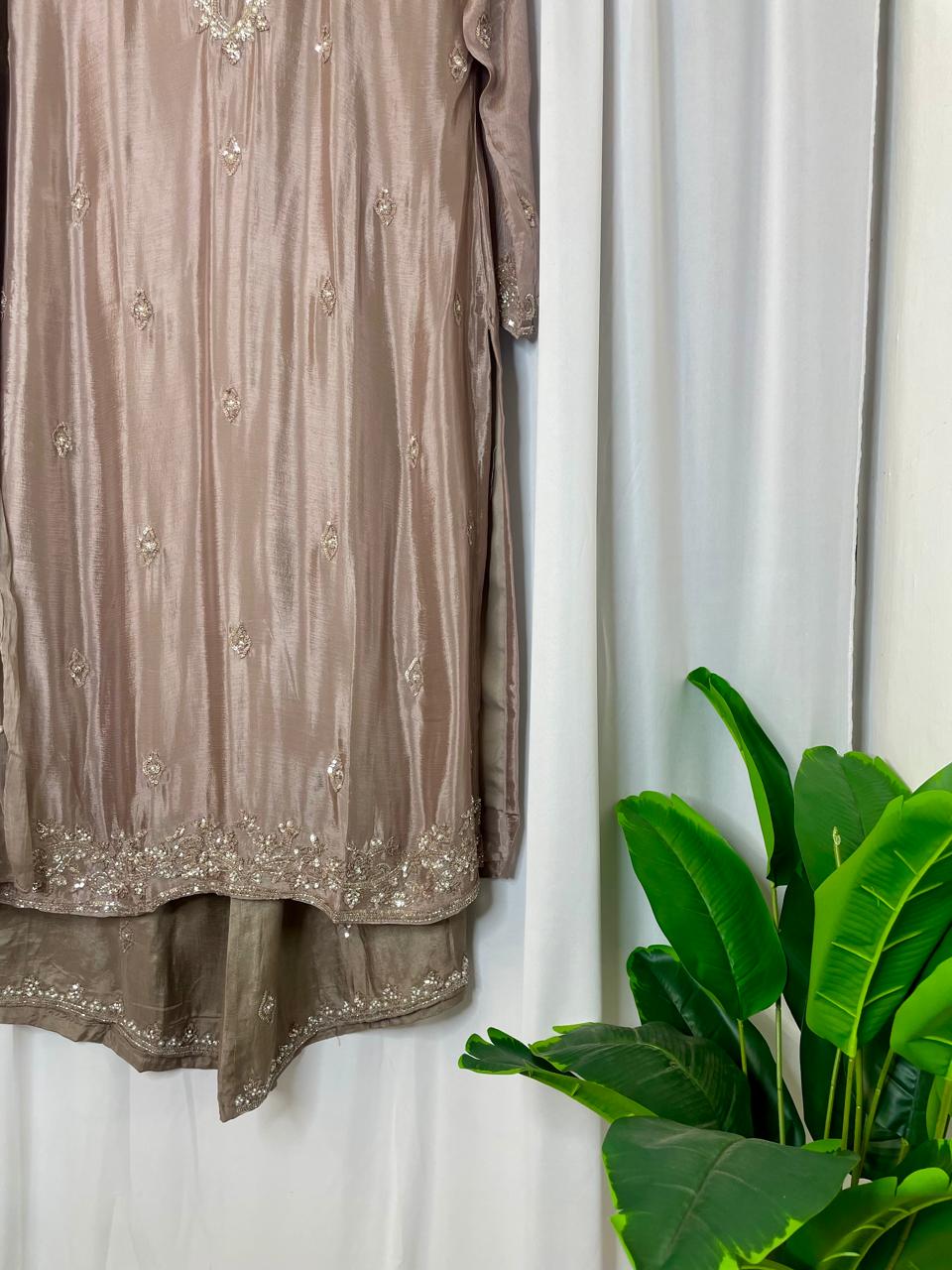 Chinon Silk Handwork Heavy Designer Suit Set