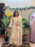 Ivory Bloom Floral Printed Suit Set with Dupatta
