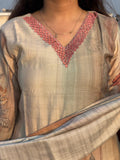 Blush Bloom Floral Straight Suit Set with Dupatta