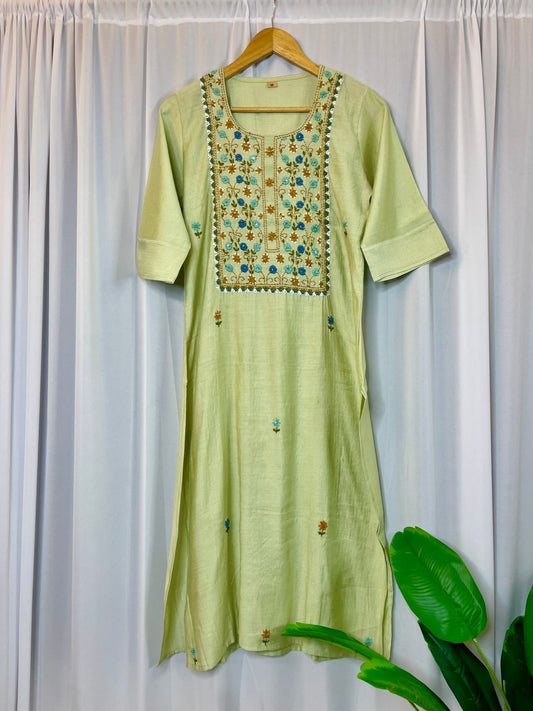 Handloom embroidered kurti