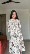 Elegant floral printed A line kurti