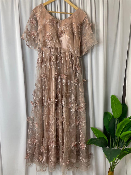 Nude Elegant Handworked Gown