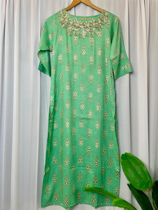 Hand embroidered kurti