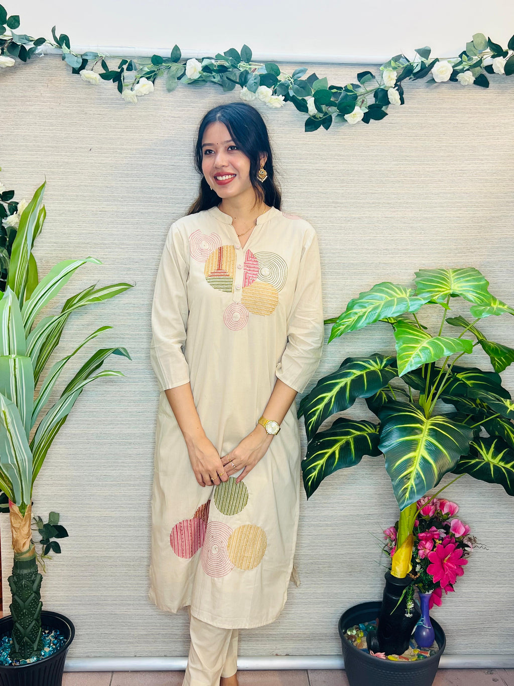 Aaradhya Beige Kurta Set