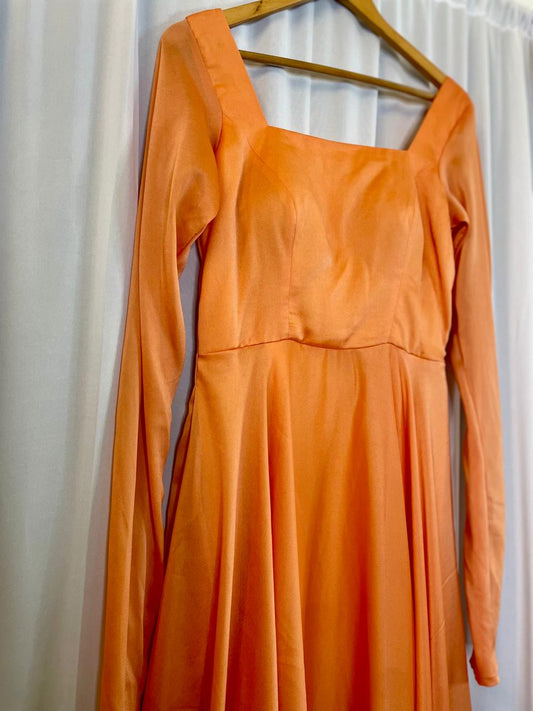 Peach Handwork Designer Gown