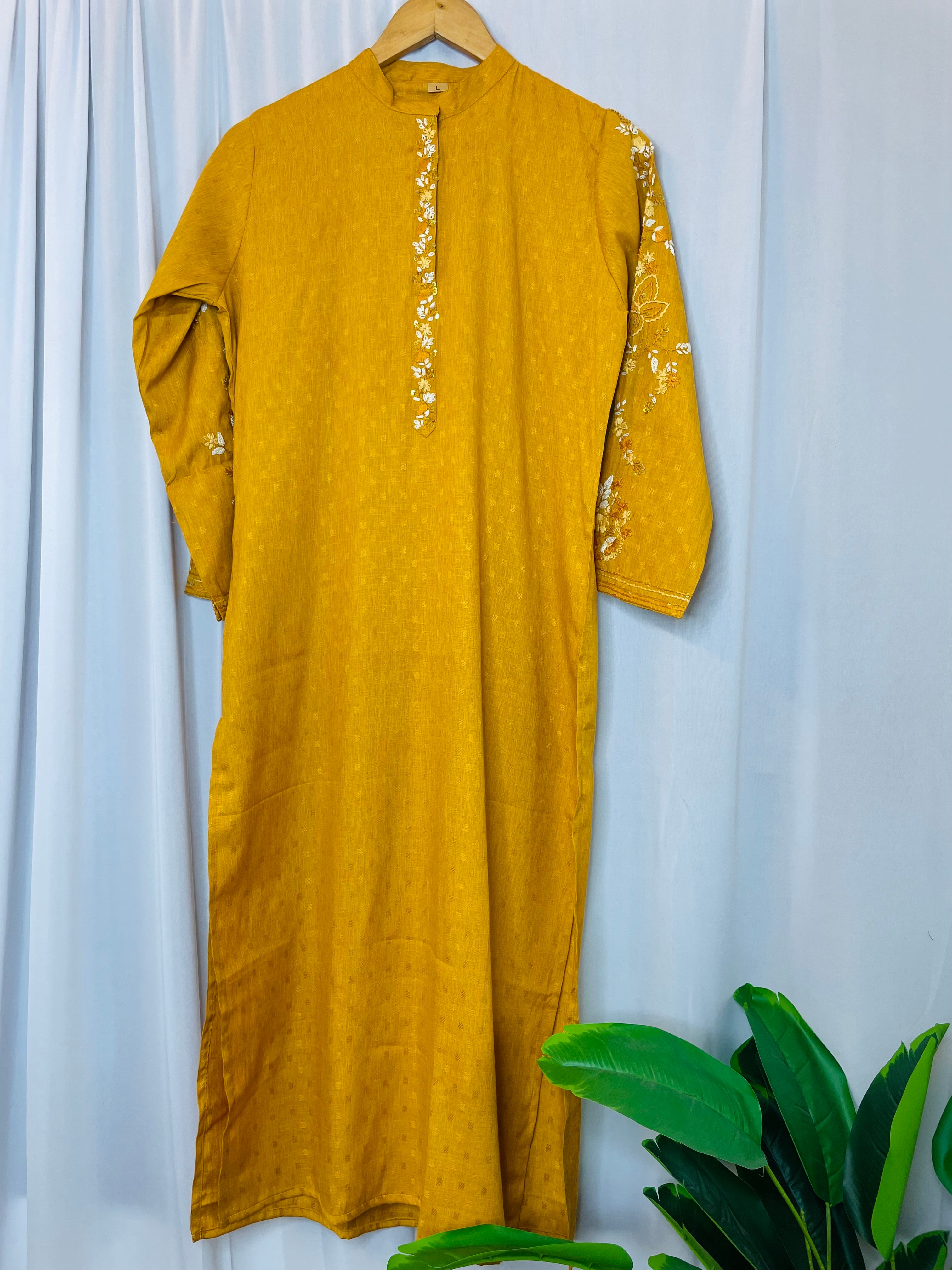 Golden Bloom Mustard Kurta
