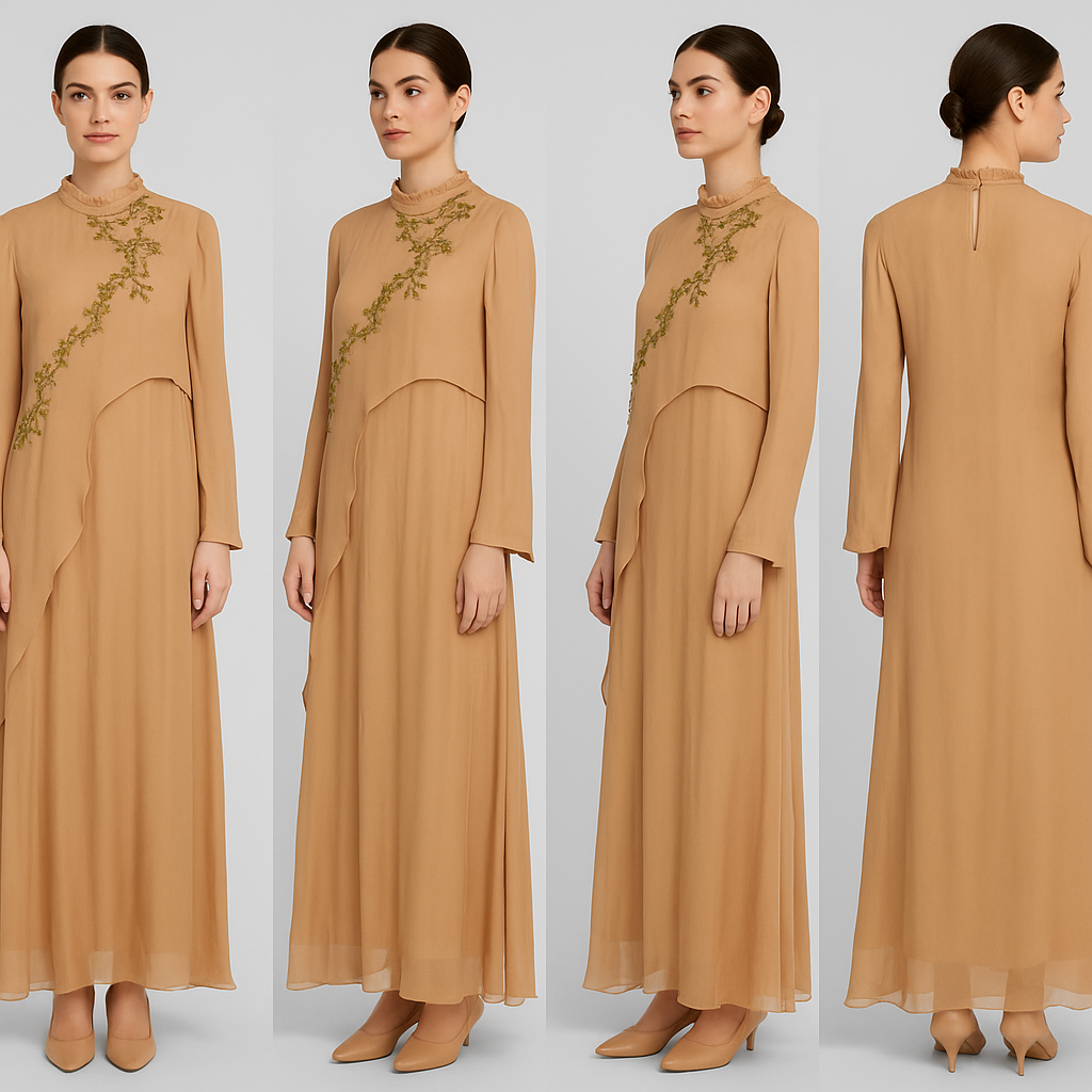 Sahara Bloom Asymmetric Gown