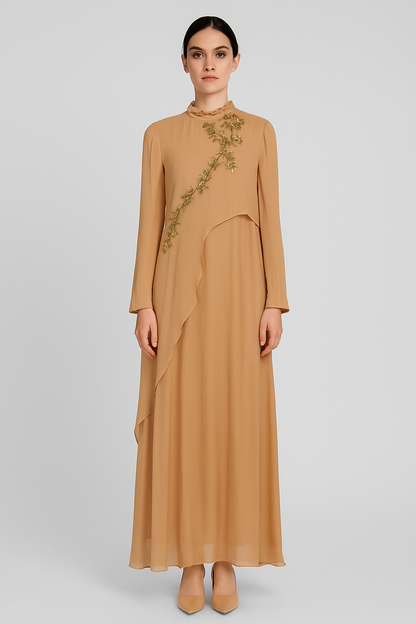 Sahara Bloom Asymmetric Gown