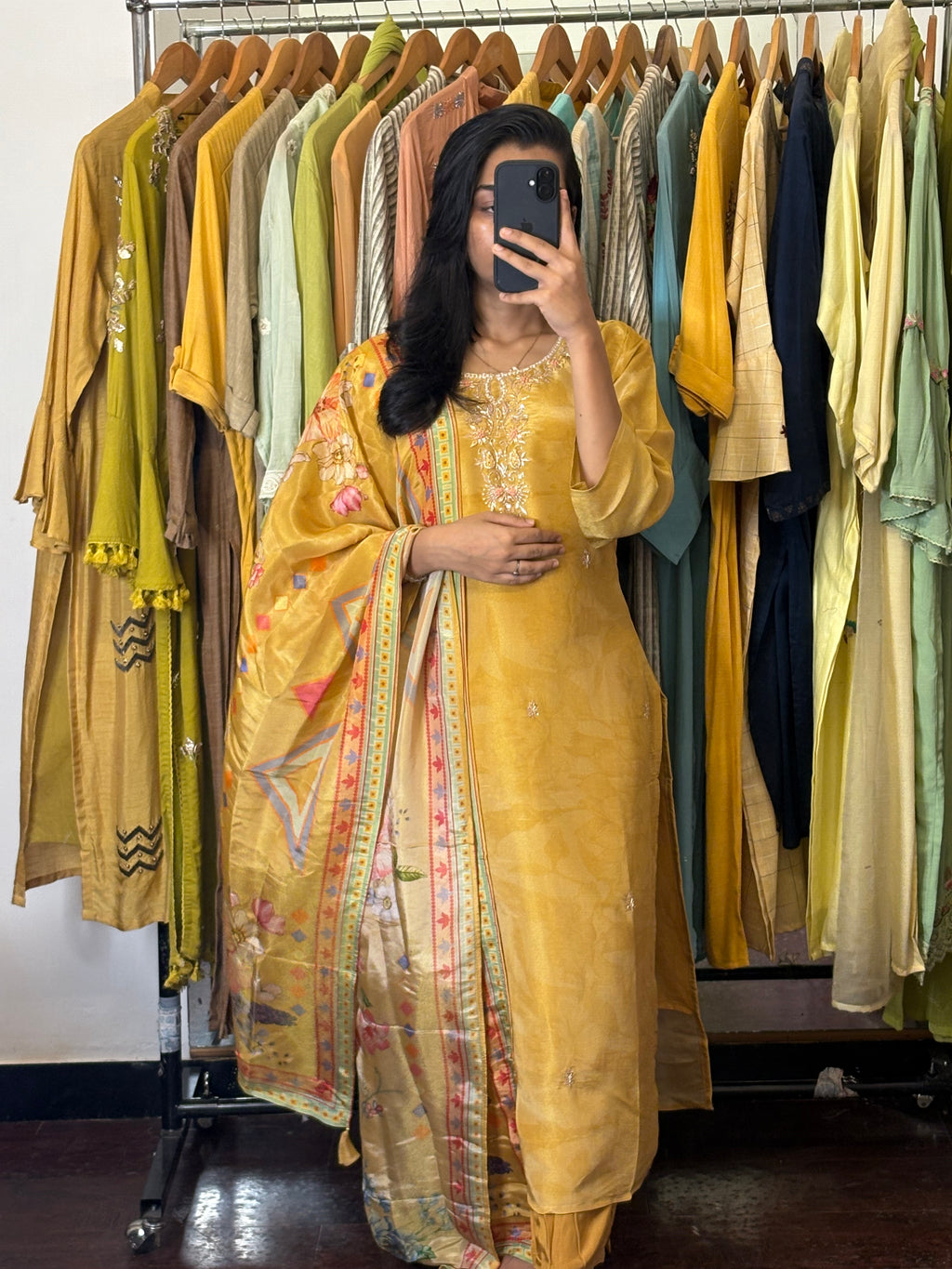 Yellow Elegance Tissue Silk Set