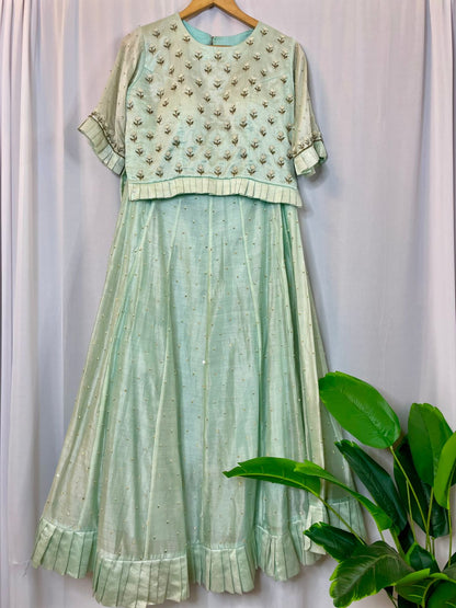 Pista Designer hand work lehenga
