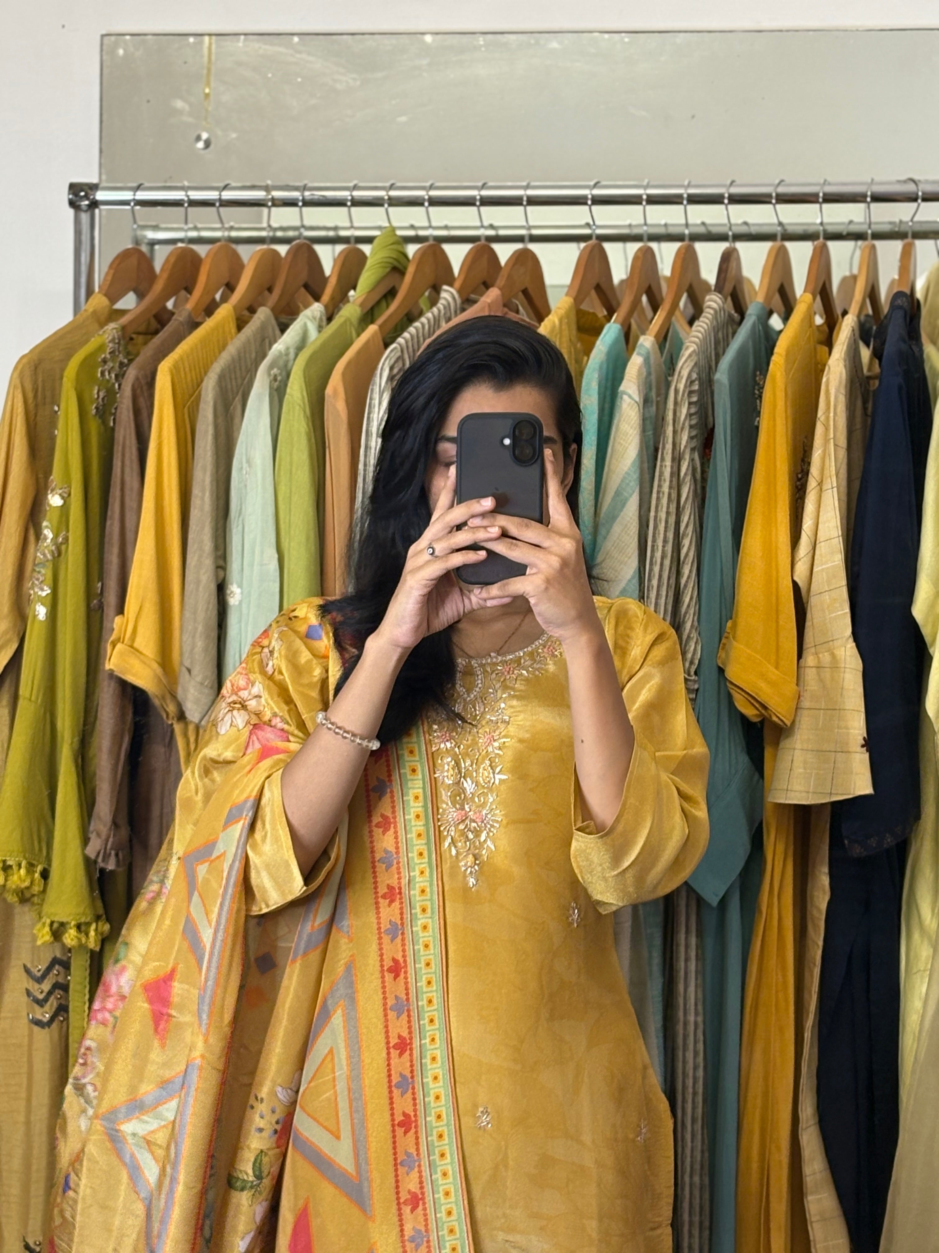 Yellow Elegance Tissue Silk Set