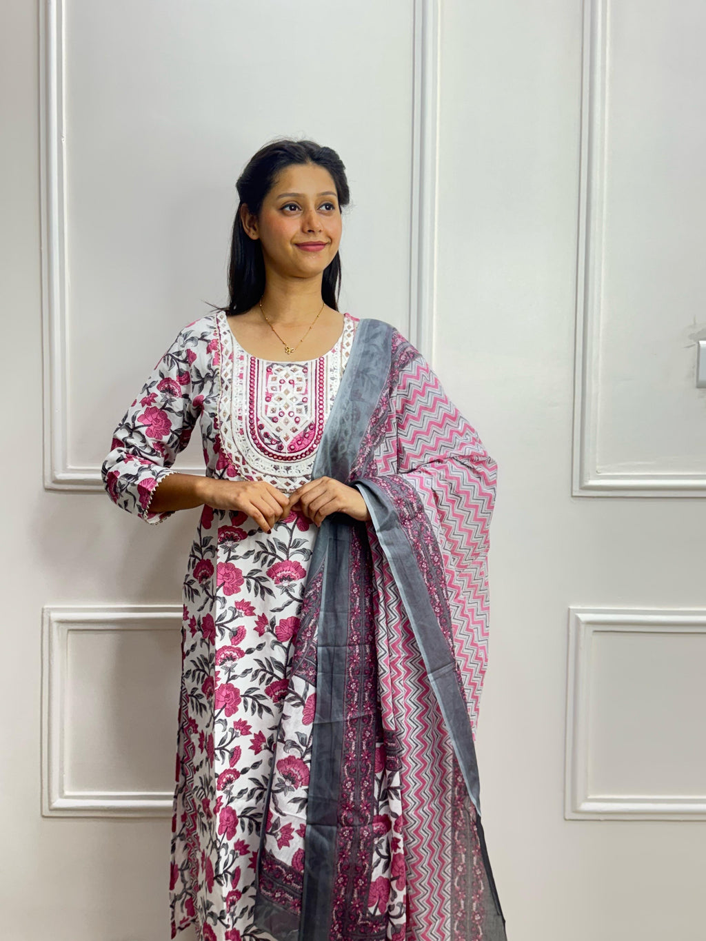 Rosewood Bloom Cotton Suit Set