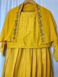 Indo western skirt and blouse with handwork cape